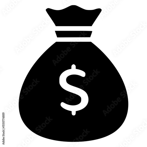 Vector illustration of a money bag with dollar sign symbol