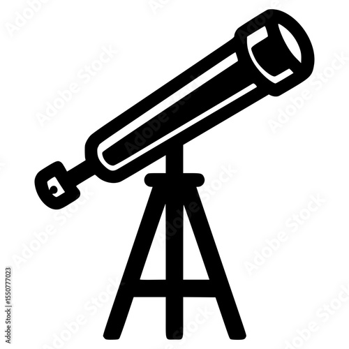 Observation with telescope showing starry night sky activity