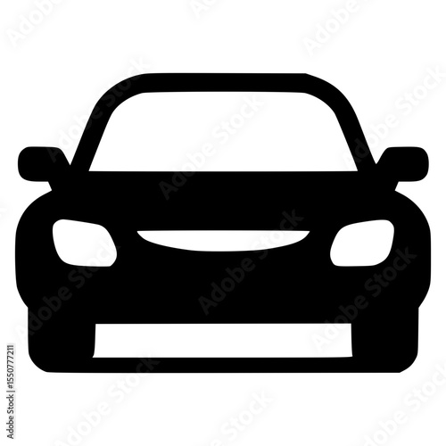 Black silhouette of a car showcasing a simple vector design