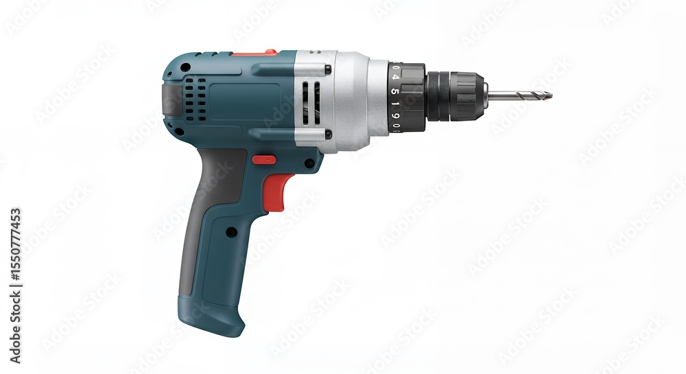 Electric drill tool isolated image Electric drill tool isolated image