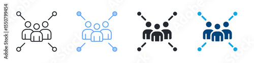 Outreach Icon Set Multiple Style. Designed In Outline, Blue, Glyph, Dual Tone