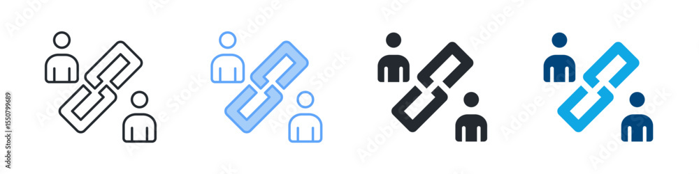 Relation Icon Set Multiple Style. Designed In Outline, Blue, Glyph, Dual Tone Relation Icon Set Multiple Style. Designed In Outline, Blue, Glyph, Dual Tone
