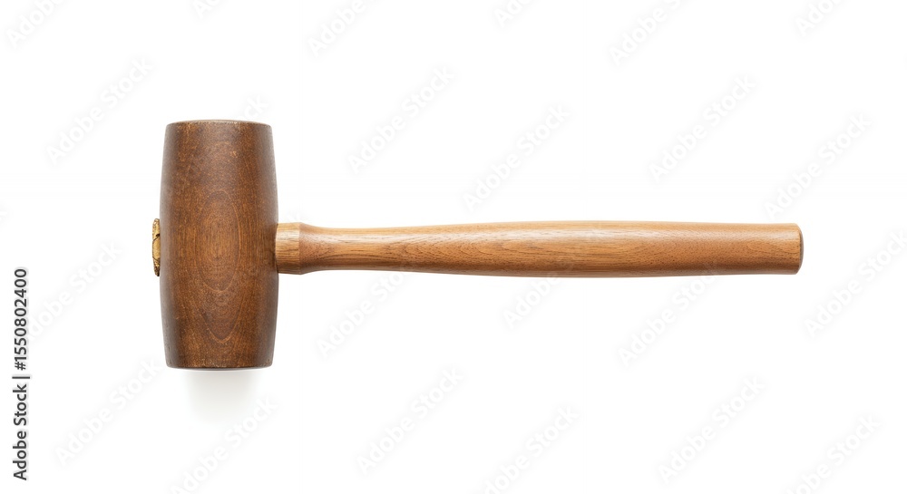 Wooden mallet tool isolated on white background Wooden mallet tool isolated on white background