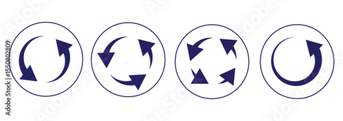 circle arrow icon set. refresh and reload icon set. recycle arrow vector icon, recycling symbol, reuse sign, recycle eco icon,