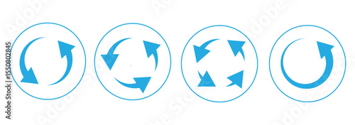 circle arrow icon set. refresh and reload icon set. recycle arrow vector icon, recycling symbol, reuse sign, recycle eco icon,