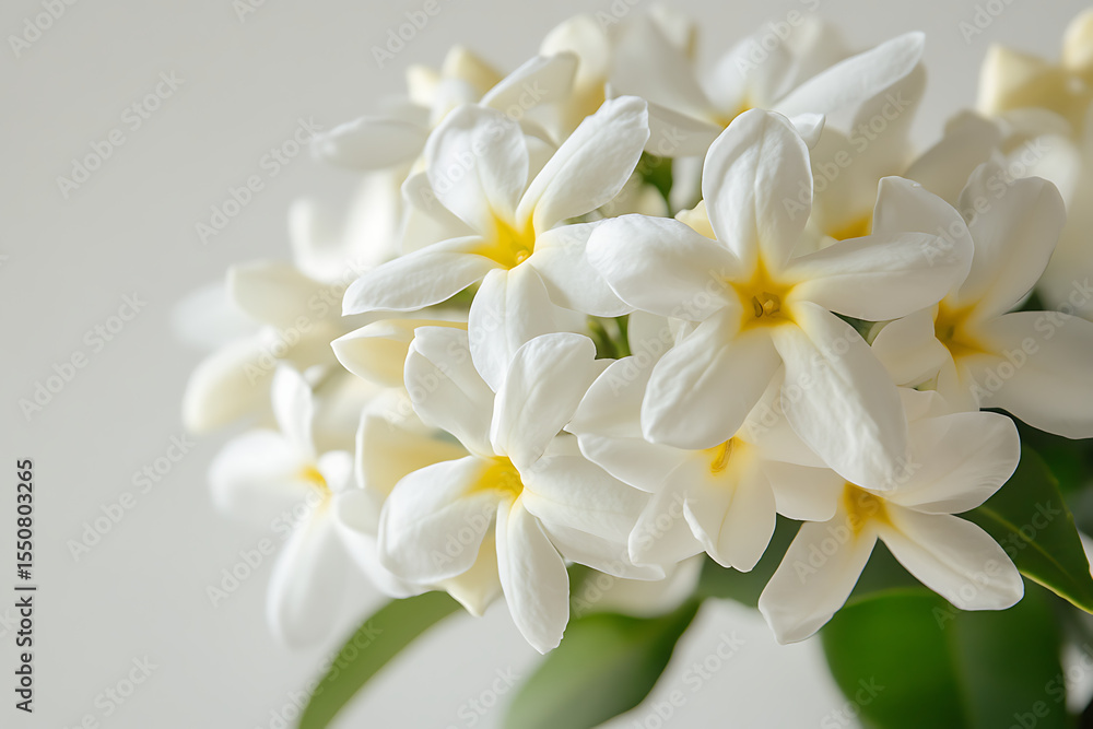 Fototapeta premium Delicate Jasmine Branch with Pure White Blooms