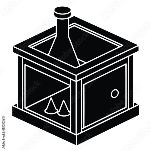Biologist element isolated laboratory incubator on white background