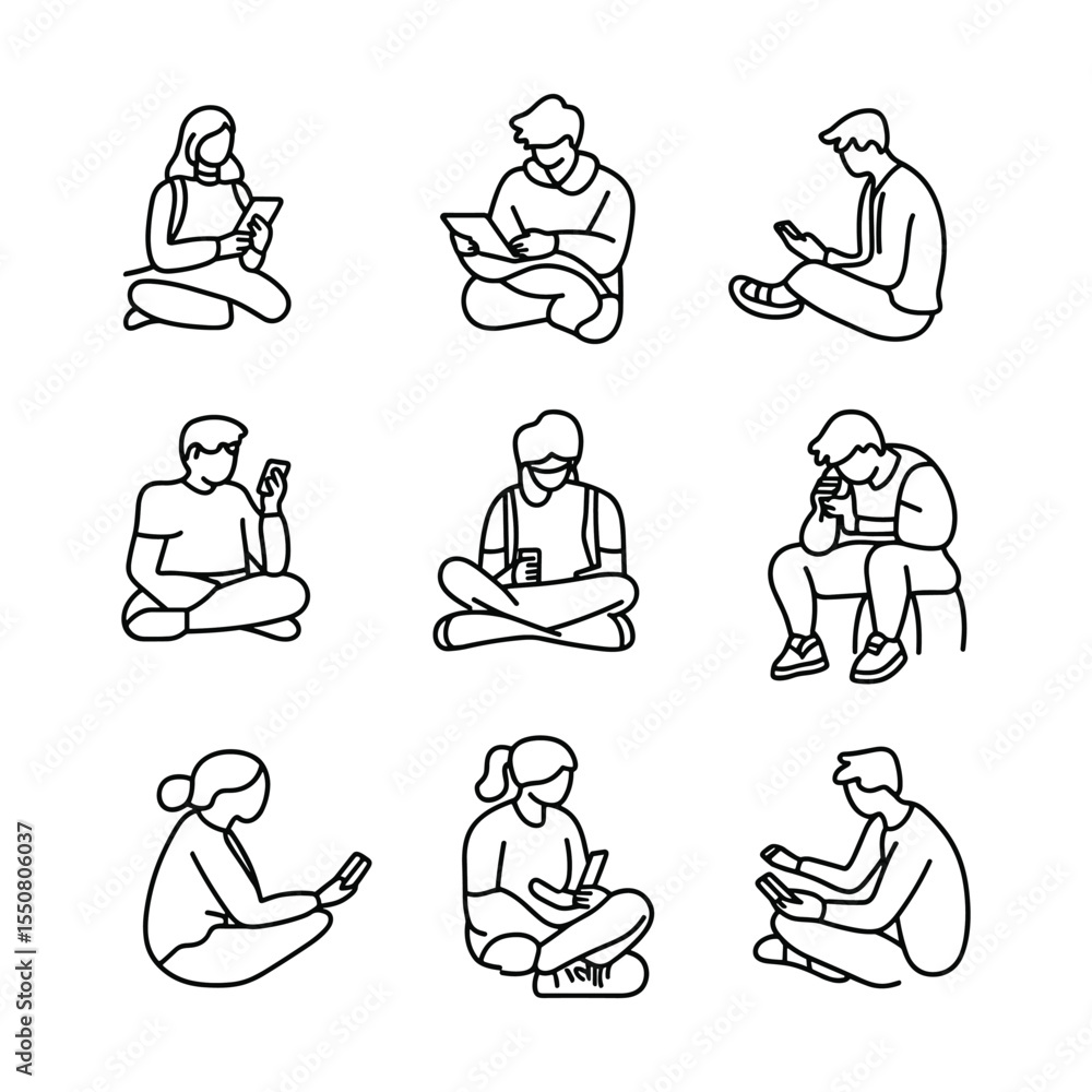 Human sitting pose variations Human sitting pose variations