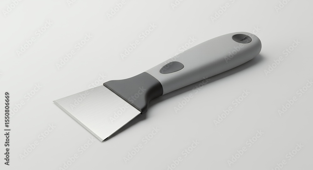 Flat putty knife on a light gray background Flat putty knife on a light gray background