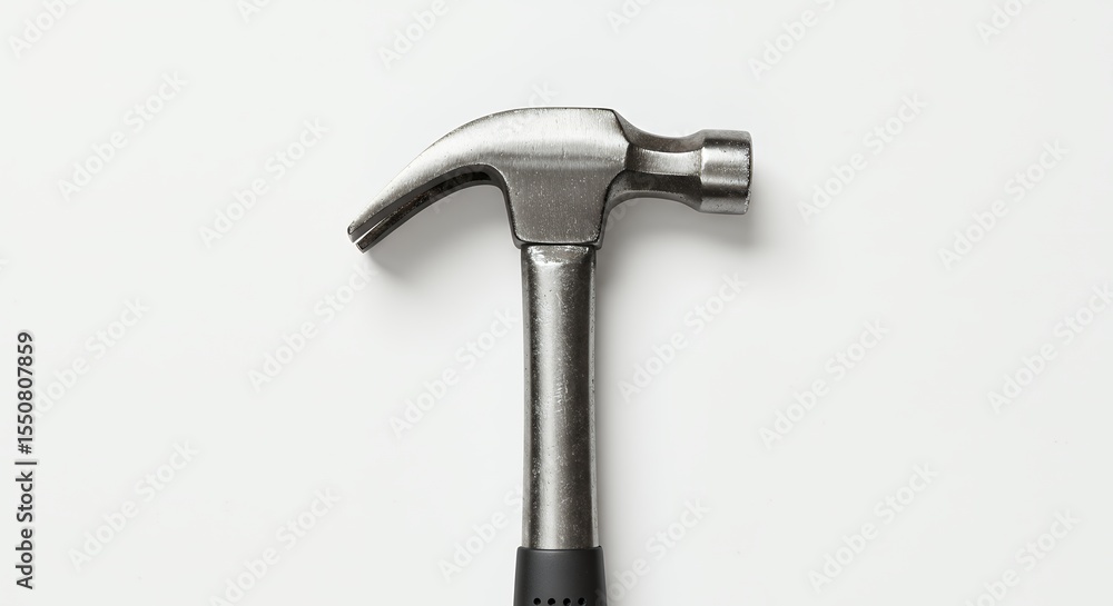 Metal claw hammer overhead view Metal claw hammer overhead view