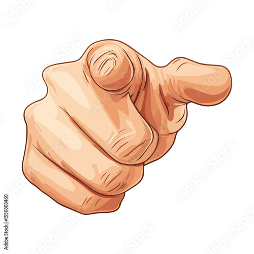 Hand pointing finger forward illustration