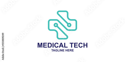 logo design medical and technology,modern ,design creative elegant.