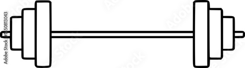 Hand drawing sketch of a dumbbell weight line art clip art.