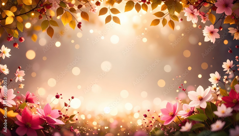Fototapeta premium Springtime blooming flowers serene garden nature photography vibrant atmosphere close-up beauty of nature