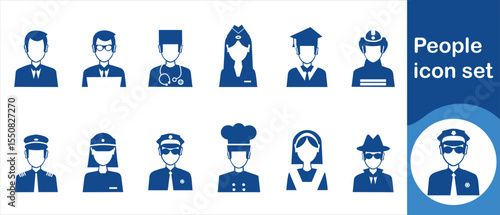 Human icon set, blind, concept, isolated, assistance, pictogram, minimal, flat, disabled, hospital, physical, bundle, linear, cartoon, health, contour, help, employee and more