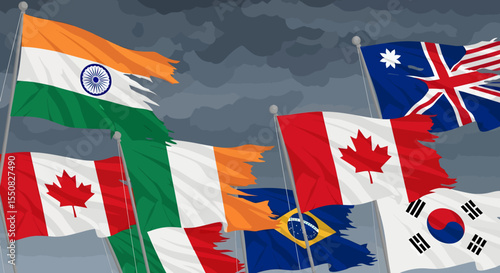 Torn Flags Global Crisis, International Relations, and Geopolitical Instability