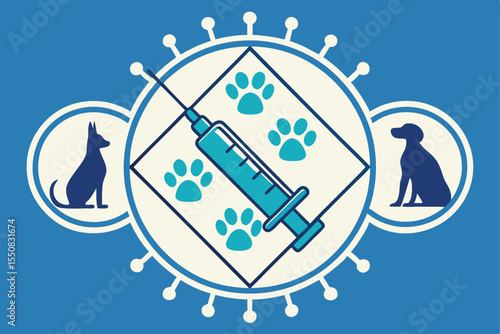 Veterinary care symbol representing canine vaccination health and preventive medicine