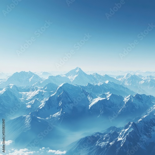 Wallpaper Mural A breathtaking view of snow-capped mountains stretching across the horizon under a clear blue sky." . Torontodigital.ca