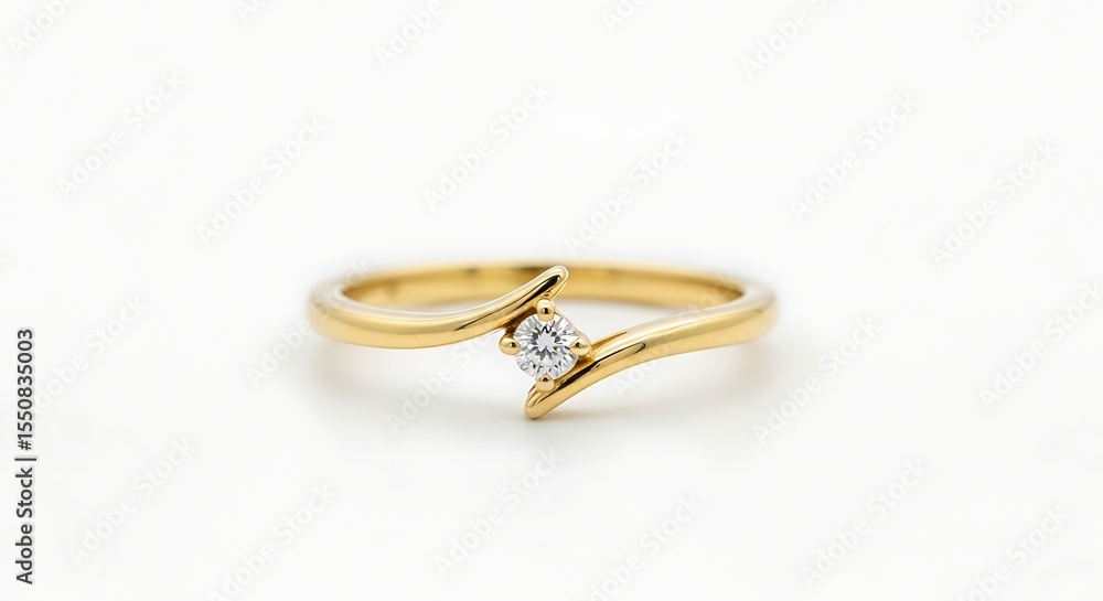 A single diamond ring rests elegantly, symbol of love and commitment A single diamond ring rests elegantly, symbol of love and commitment