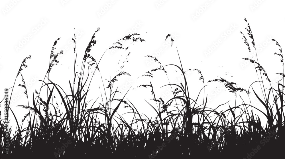 Fototapeta premium Seamless grass silhouette