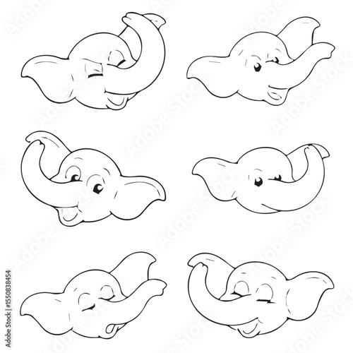 elephant_group_vector_image