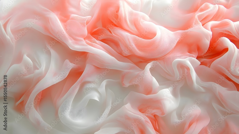 Abstract Coral and White Silk Fabric Texture Abstract Coral and White Silk Fabric Texture