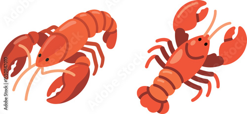 Crayfish Illustration Showing Two Different Styles