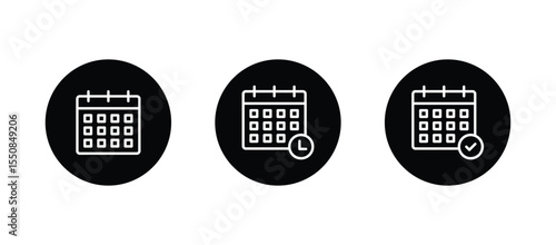 Calendar icon set. Calender symbol vector