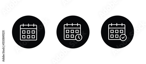 Calendar icon set. Calender symbol vector