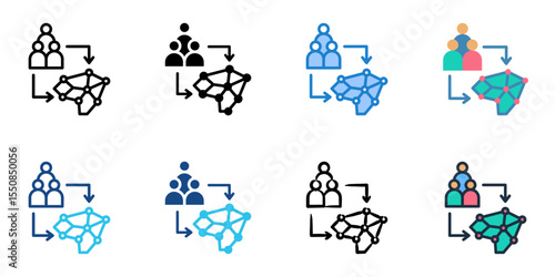 Swarm Intelligence icon set multiple style collection 
