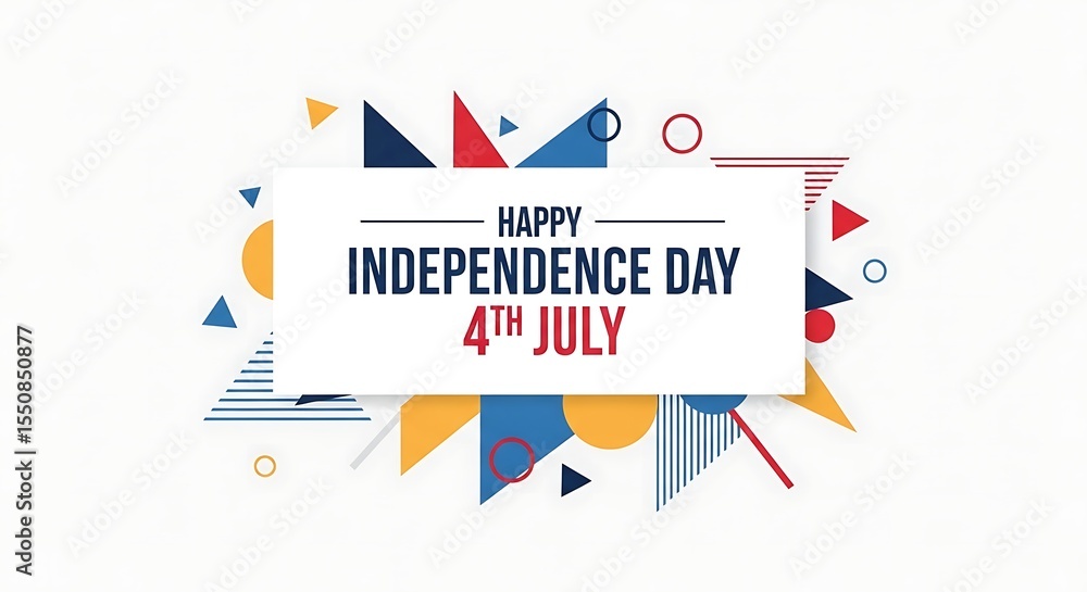 Obraz premium Festive Independence Day Celebration with Abstract Geometric Design Elements