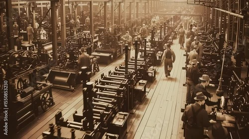 Wallpaper Mural old vintage sepia photo of 19th century Industrial revolution	 Torontodigital.ca
