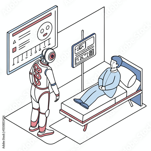 Medical AI system diagnosing patient