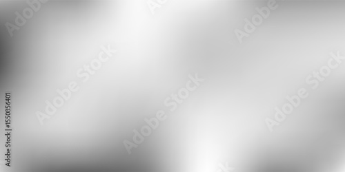 Silver background with metal mirror texture. Chrome gradient surface with simple abstract light ball.