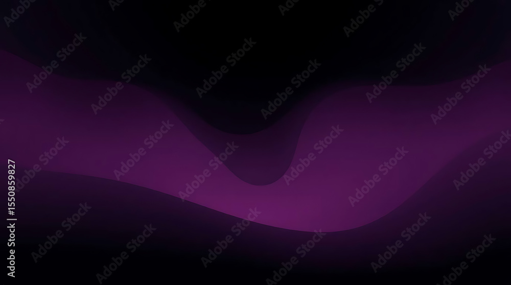 Obraz premium Abstract Dark Purple Gradient Swirls Flowing Across Black Background Wallpaper