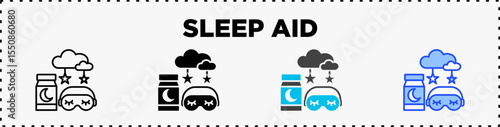 Sleep Aid Icon Pack Line Glyph