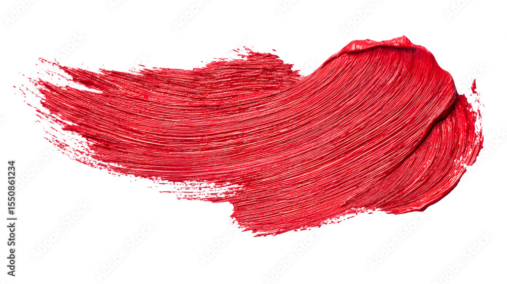 Red grunge paint brush strokes form a heart, a symbolic splash of ink and watercolor texture