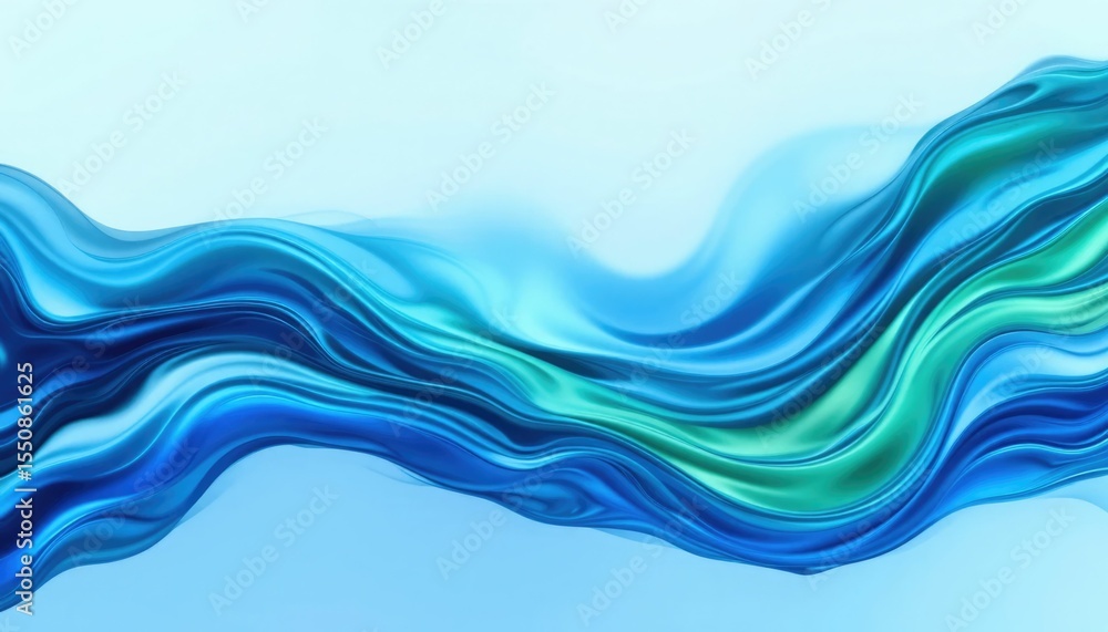 Fototapeta premium A fluid, flowing abstract design with blue and green color gradients that works well for digital graphics or backdrops.