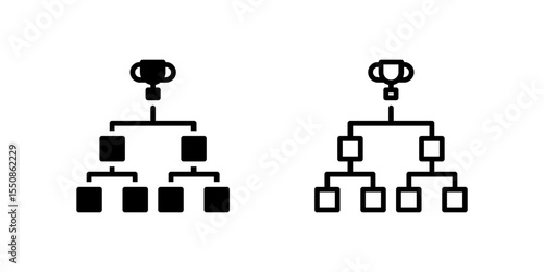 Tournament bracket icon set for competition structure