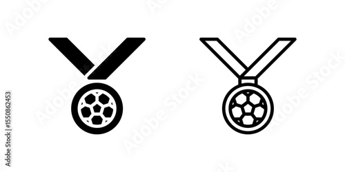 Medal icon set for sports achievements and awards
