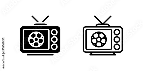Online match stream icon set for digital viewing