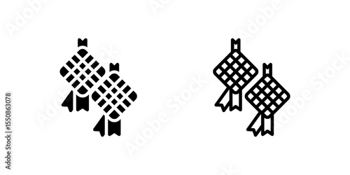 Diamond-shaped ketupat rice cake icon, associated with Eid celebrations.