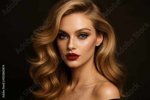 Wallpaper Mural Stunning portrait of elegant woman with flowing platinum blonde hair captured with dramatic lighting emphasizing natural beauty and sophistication Torontodigital.ca