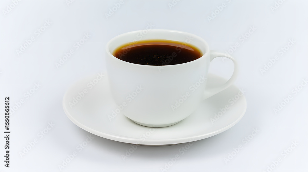Black coffee in a white cup, a moment of pure simplicity and calm. Black coffee in a white cup, a moment of pure simplicity and calm.