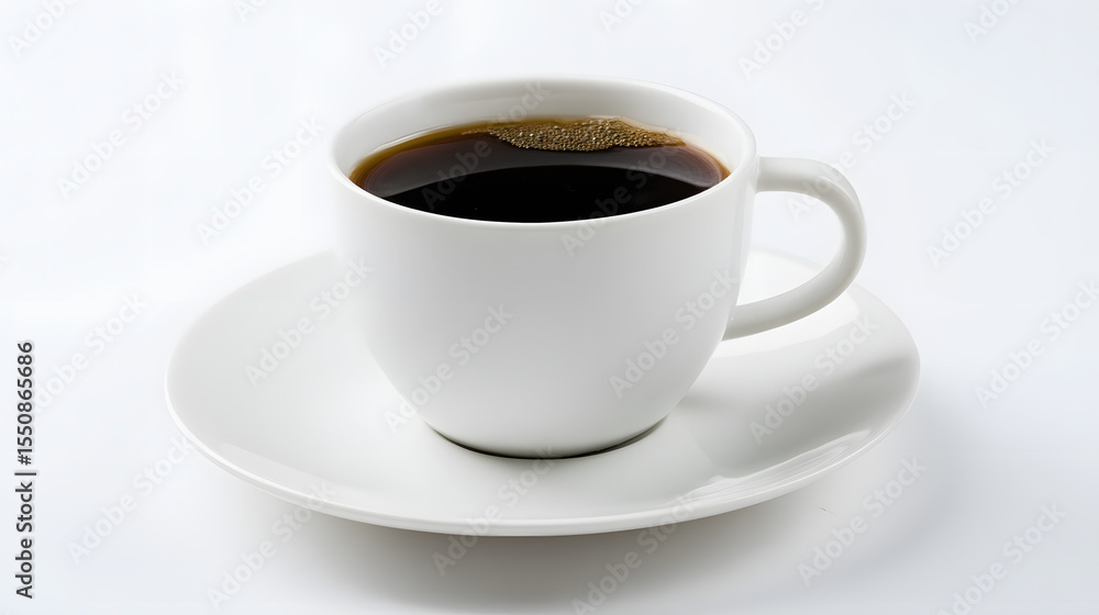 Black coffee in a white cup, a moment of pure simplicity and calm. Black coffee in a white cup, a moment of pure simplicity and calm.