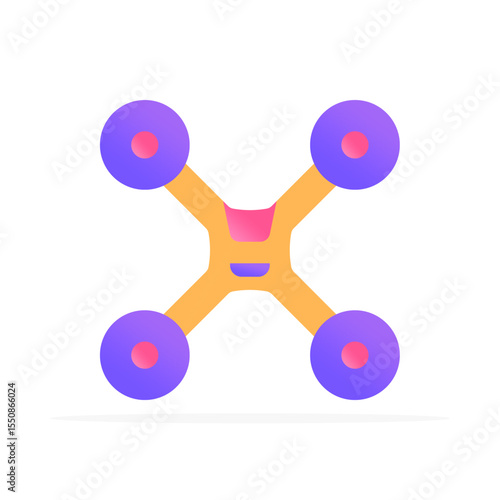 Drone icon, colored flat vector. Modern and minimalist design.