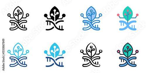 Synthetic Biology icon set multiple style collection 
