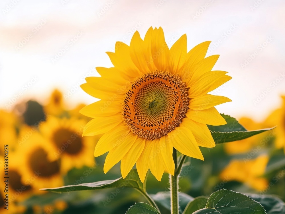 Obraz premium Close-up sunflower field