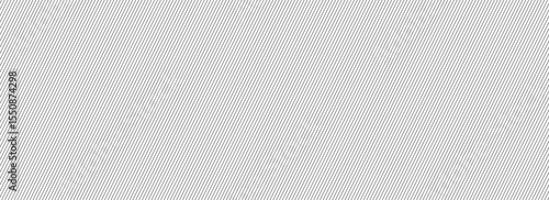 Thin diagonal line seamless pattern. Repeated fine slash lines background. Slanted pinstripe wallpaper. Black and white tilted strip backdrop. Repeating oblique linear texture overlay. Vector 