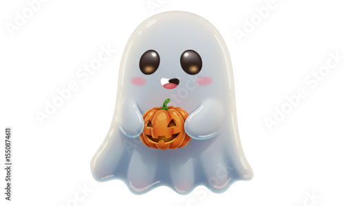 halloween pumpkin on white
